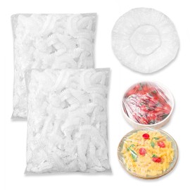 200 Pcs Disposable Elastic Food Storage Covers, Transparent Plastic Wrap Elastic Cling Film, Stretchable Plastic Food Wraps Elastic Stretch Bowl Lids for Kitchen Storage Containers
