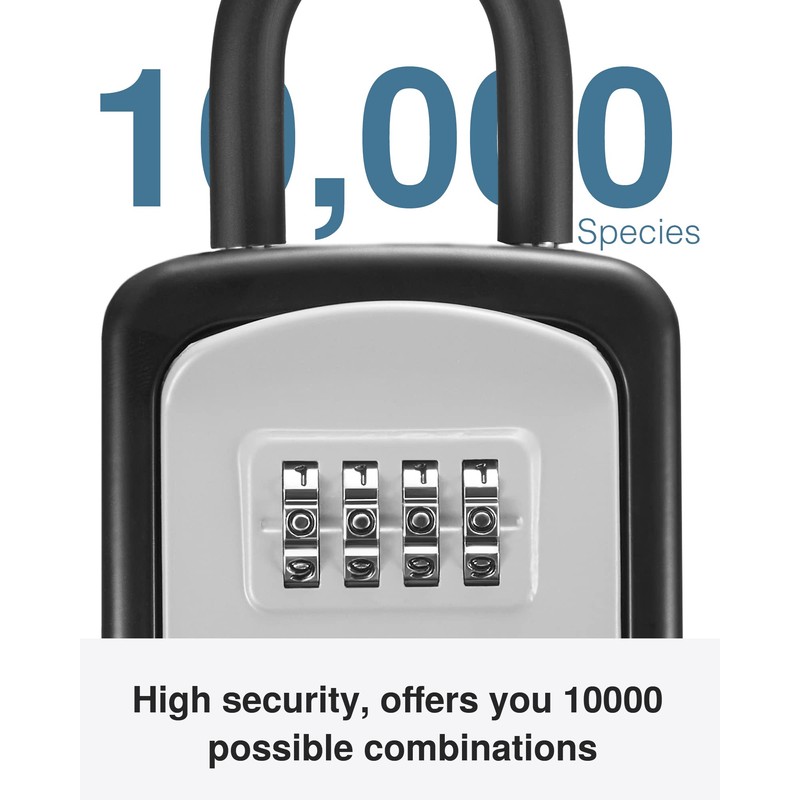 Puroma Key Lock Box, 4-Digit Combination Key Storage Lockbox, Portable