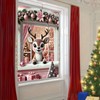 Saoplasa Christmas Party Banner 47x31 Inch Reindeer Window Cover Holiday