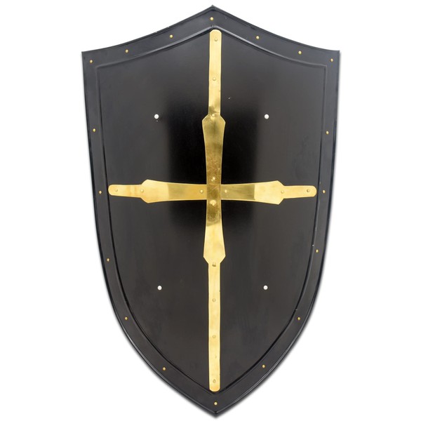 Medieval Warrior Knight Templer Crusader Shield 18G Steel LARP (SH-017)