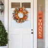 20 Inch Pre-Lit Pumpkin Fall Wreath for Front Door, 30