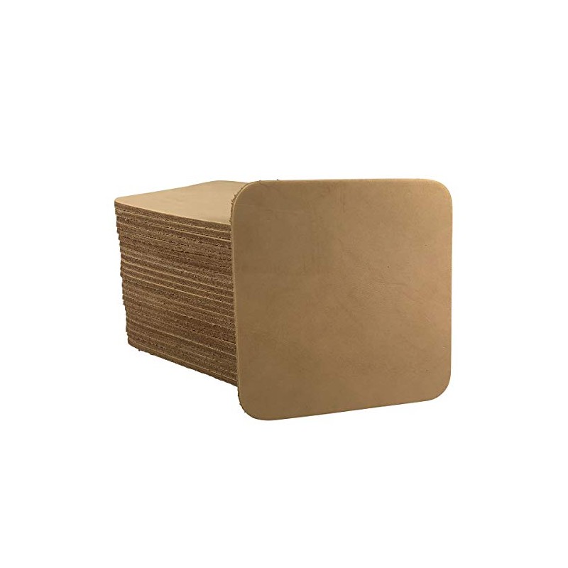 Leather Coasters 4" (102mm)- 4 or 25 Packs Unfinished (25