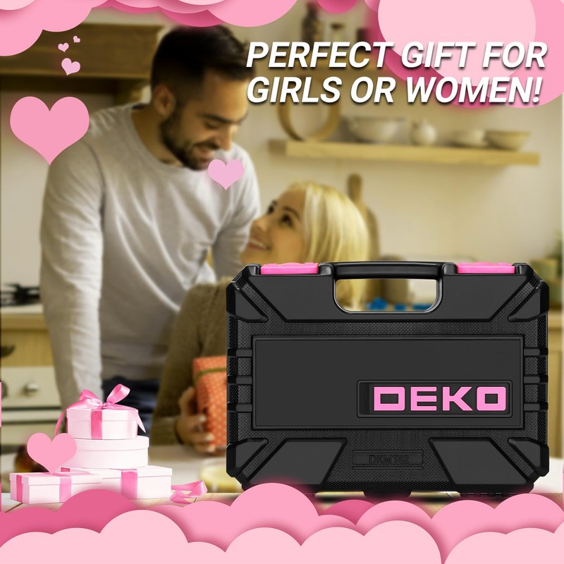 DEKOPRO Tool Set for Women: Pink Tool Set for Home