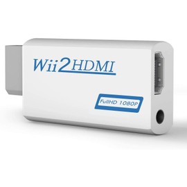 GOGOSHOP Wii to HDMI Converter, Wii to HDMI Adapter 1080P 720P, Output Video Audio Adapter HDMI Converter with 3.5mm Audio Jack&HDMI Output Supports All Wii Display Modes - White