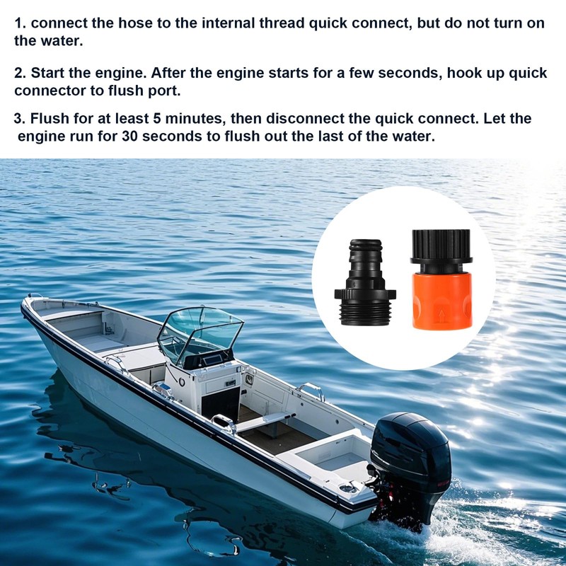 Lyreh Boat Engine Flush Kit, Plastic Jet Boat Motor Ski