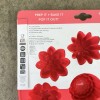 Trudeau Structure Silicone Red Floral Cupcake Pan Mold 8 Flowers