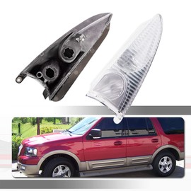 Tonsya Compatible With 2003 2004 2005 2006 Ford Expedition Lincoln Navigator Replacement Side View Mirror Light Clear Housings Clear Lens OEM 2L7Z-13B374-AA & 2L7Z-13B375-AA