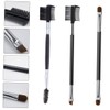 Baluue 3sets Eyebrow Stencil Brush Double-headed Angled Brush Eyelash Comb