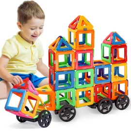 Magnetic Building Blocks, Magnetic Tiles Magnetic Toy for 2 3 4 5 6 7 8 Years Old Boys and Girls, Magnetic Building Block Toy, STEM Learning Toy, Children, Toddlers, Children's Birthday Gift, 38