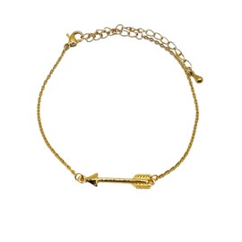 Gold Horizontal Arrow Chain Bracelet (Adjustable Link) Miss Fit Boutique