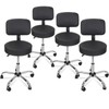LEMY Medical Rolling Bar Stool with Backrest, Adjustable Height Spa Massage Chair Hydraulic Salon Stool w/360 Degree Rotation Caster,Black (4 Pcs)