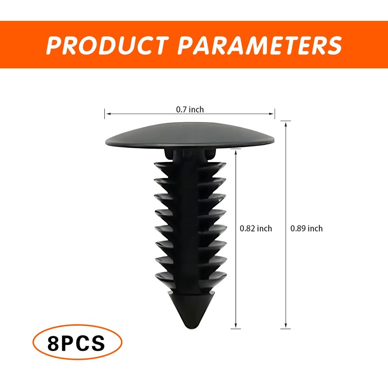 ijuicy 8 PCS Car Tree Rivet Fastener Set, Plastic Nylon
