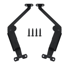 T Tulead Black Lid Support Hinges Iron Soft Close Lid Stay Hinge Folding Hardware Hinge Left+Right, with Screws, for Cabinet, Toolbox, Wooden Box