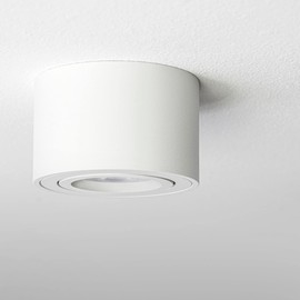 linovum SMOL LED Surface-Mounted Light Matt White - Flat & Swivelling - Surface-Mounted Spotlight Including Replaceable LED Module 4 W Warm White 230 V