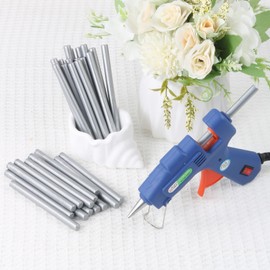 Silver Wax Seal Sticks, 30pcs Sealing Wax Sticks, HOSEALING Glue Gun Wax Seal Sticks for Wax Seal Stamp, Premium Sealing Wax for Wedding Invitations, Letter, Envelope (Mini Size)