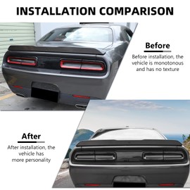 RAZPOY Smoked Tail Light Covers Compatible with Dodge Challenger Accessories 2015-2024, Smoked Black