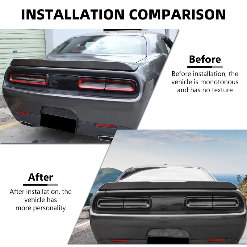 RAZPOY Smoked Tail Light Covers Compatible with Dodge Challenger Accessories