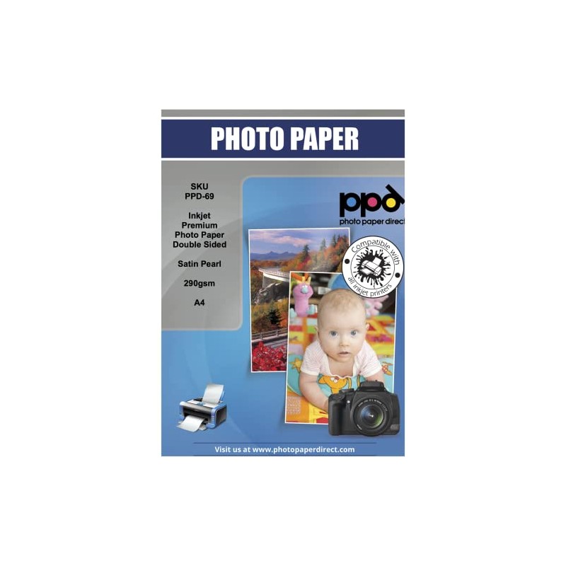 PPD 50 Sheets A4 Inkjet Professional Grade 290gsm Photo Paper