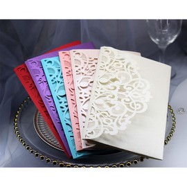 Wisafory Pack of 50 Invitation Cards Wedding Invitation Cards with Bridal Showers Engagement Cards Blank Insert and Envelopes Wedding Invitation Cards Set for Wedding Birthday Navy Blue Pack of 50