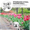 Kisangel 10pcs Polished Stainless Steel Garden Gazing Reflective Half Globe