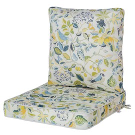 JMKaixin Outdoor Deep Seat Cushion Set 19x19 Inch Waterproof & Fade-Resistant Patio Chair Cushions with Zipper & Ties for Lounge, Sofa, Couch