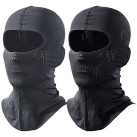 WTACTFUL 1/2pcs Balaclava Motorcycle Summer Breathable Balaclava Ski Mask for Motorcycle, Driving, Snowboarding Men / Women, Black+grey