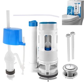 ZAKASEA Válvula de descarga y admisión para Wc Modelo, Válvulas de Descarga de Repuesto para Inodoro, Válvula de Llenado con Botón Pulsador