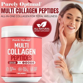 Purely Optimal Multi Collagen Peptides Powder | Types I, II, III, V & X | 1lb