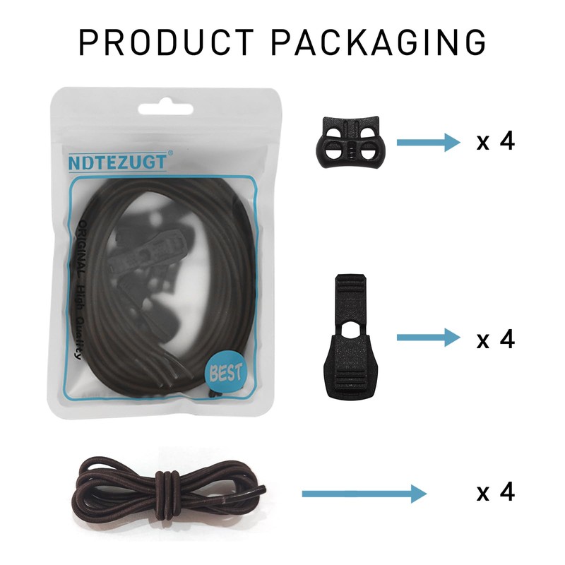 NDTEZUGT 2 Pairs Elastic No Tie Shoe Laces Replacement Laces