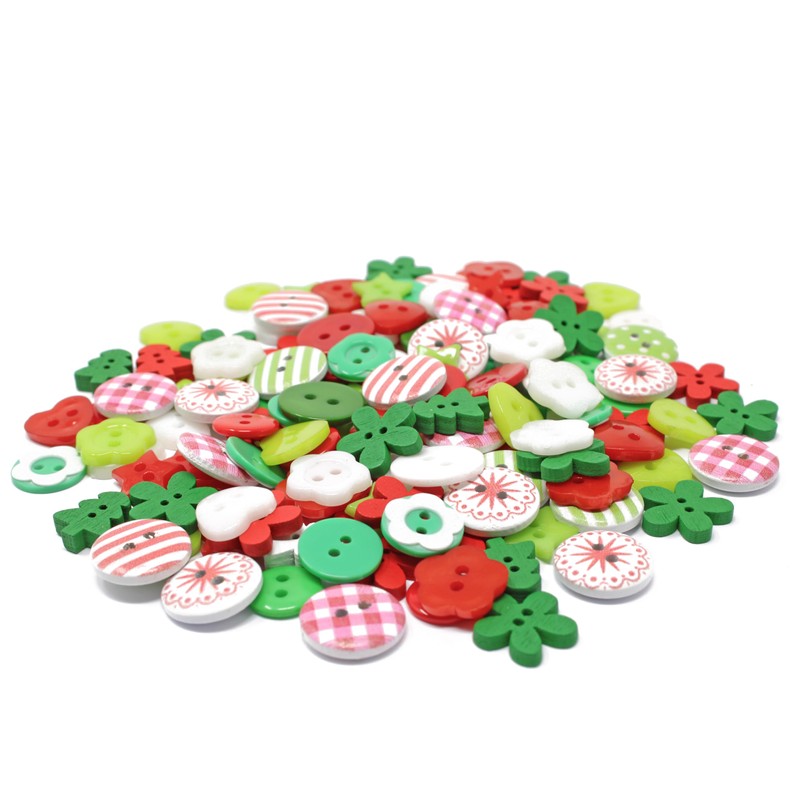 Special Touches 150pcs Xmas Mix Wooden, Acrylic & Resin Buttons