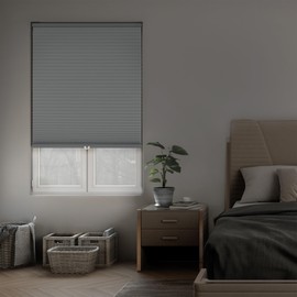 DEZ FURNISHINGS Cordless 1.5" Blackout Cellular Shade, Energy Saver, 72" W x 84" H, Gray Cloud