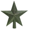 Pine Green Christmas Tree Star Topper Plastic Green Glitter Tree