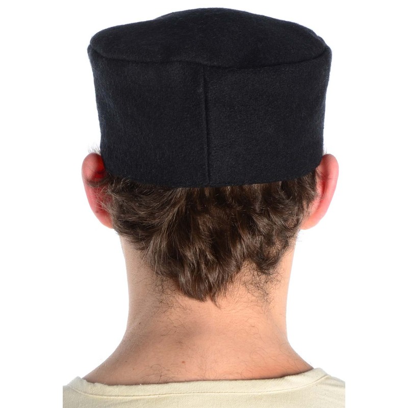 Medieval CAP Wool Lined Black, Grey, Red and Brown -