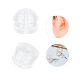 Silicone Earring Backs, Clear Earring Backings, 12PCS Soft Earring Stoppers, Safety Back Pads Backstops, Earring Stopper Replacement for Fish Hook Earring Studs Hoops