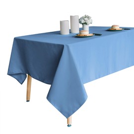 Obstal 210GSM Rectangle Table Cloth, Water Resistance Microfiber Tablecloth, Decorative Fabric Table Cover for Outdoor and Indoor Use (Sky Blue, 60 x 102 Inch)