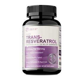 Trans-Resveratrol 1500mg - Anti-Aging Antioxidant Anti-inflammatory - Quercetin, 1, 60 Tablets / 트랜스-레스베라트롤 1500mg - 노화 방지 항산화 항염증 - 케르세틴, 1개, 60정