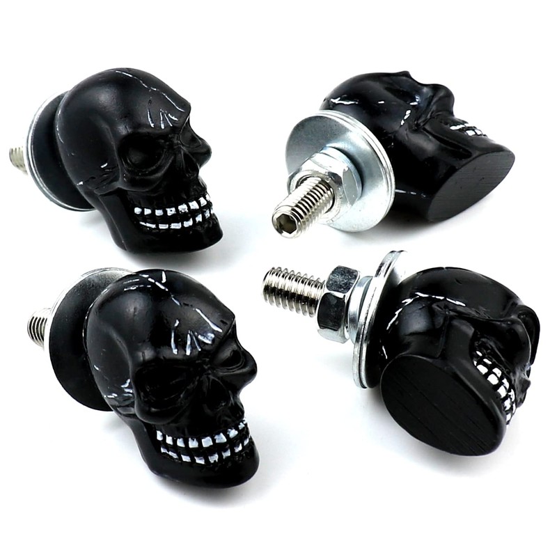 Bashineng Skull License Plate Screw 4 Pack Universal Cars Truck