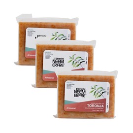 bienestar NEEM ERFRE Jabón Natural Artesanal Toronja con Aceite Neem Oliva Tea Tree -Sin Parabenos Petrolatos Grasa Animal-150 g c/u - 5.29 oz each-Bienestar Neem Erfre (Paq- de 3)