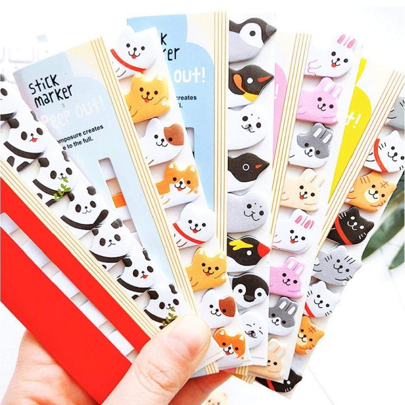 Kawaii Memo Pad Bookmarks Cute Cat Panda Sticky Notes Index