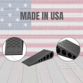 Door Stoppers for Bottom of Door Premium Floor Rubber Door Stop Wedge Made in USA Heavy Duty Honeycomb Design for Carpet, Tile, Ideal for Home, School, Commercial, Black