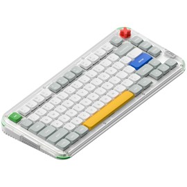 nuphy Kick75 Wireless Low Profile Mechanical Keyboard with Volume Knob,75% Hot Swappable Custom Keyboard,80 Keys RGB Backlit with PBT Keycaps,BT/2.4G/USB-C (Blush Nano Switch)