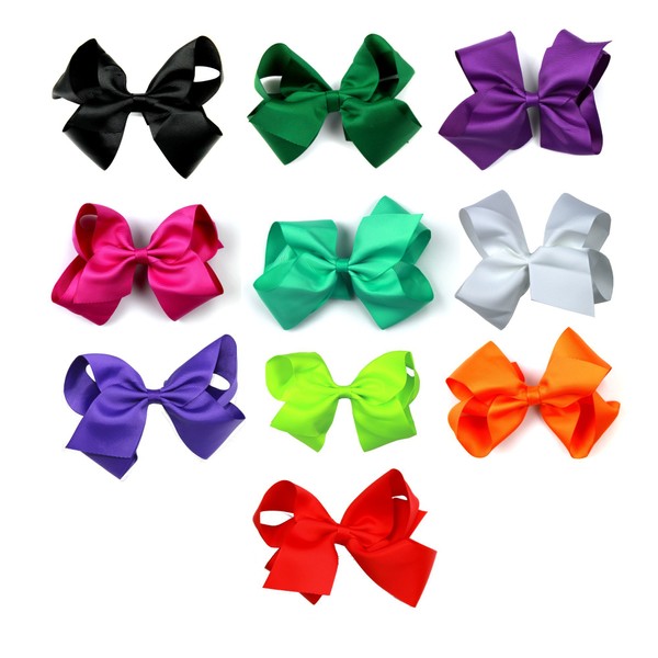 Syleia Large 6" Hair Bows with Alligator Clip Set of