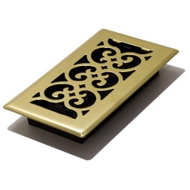 Decor Grates SPH408 Floor Register, 4x8, Polished Brass Finish
