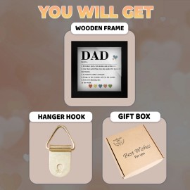 Decor Dad Definition Wooden Frame Fathers Day Gift Plaque Wall Art Tabletop