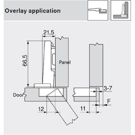 Blum Clip Top BLUMOTION 110 Degree Standard Hinges Kitchen Cabinet Cupboard Door Hinge 71MB3550 Self Slow Close Mechanism Hinge Made in Austria Full Overlay, Pack of 2