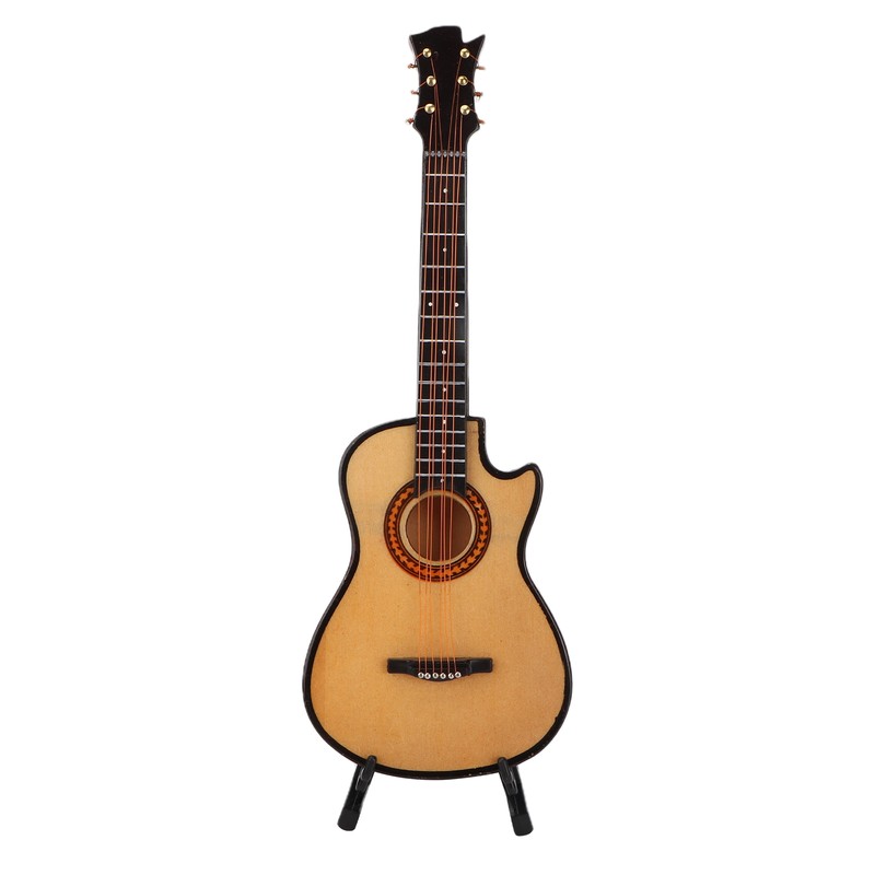 Minature Guitar Model Wooden Mini Musical Instrument Guitar Replica with