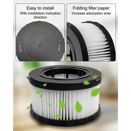 TIKSCIENCE DC5151H Filter Replacement Fit for DEWALT DC515 DCV517 DCV517B Wet Dry Vacuum One-Half-Gallon, with Cleaning Brushes