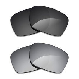 Alphax 2 Pair Polarized Replacement Lenses for Oakley Holbrook OO9102 Sunglasses- Black+Titanium