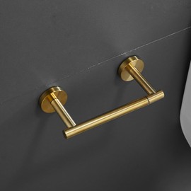 Brushed Gold Wall-Mounted Toilet Paper Holder, Gold Swivel Toilet Paper Roll Holder for Bathroom and Kitchen