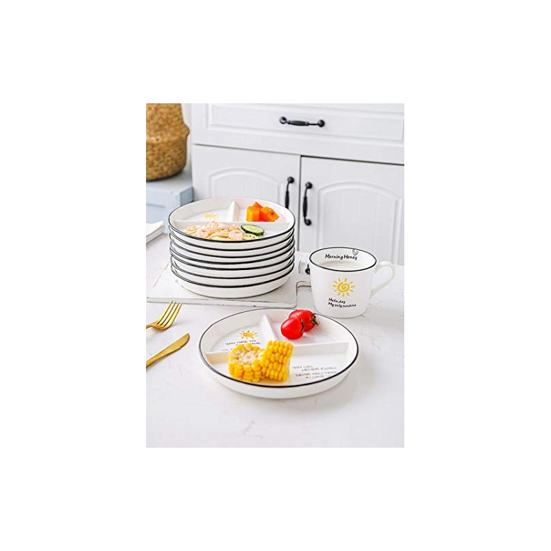 1 PCS Ceramic Dinosaur Portion Control Plate Divided Dish for